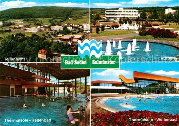 Salmuenster Bad Soden Teilansicht Kurpark Wasserspiele Therma