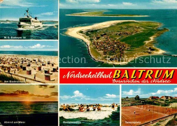 Baltrum Nordseebad MS Baltum IV Badestrand Abend am Meer T