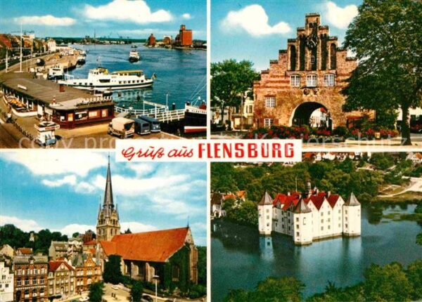 Flensburg Hafen Nordertor Kirche Wasserschloss Fl