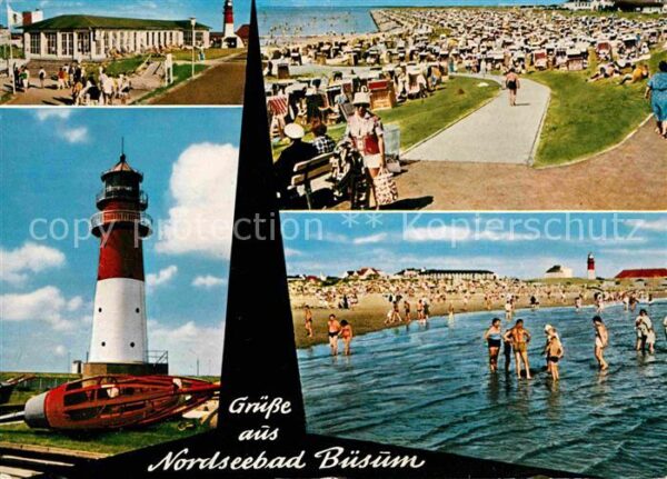 Buesum Nordseebad Leuchtturm Gaststätte Strand