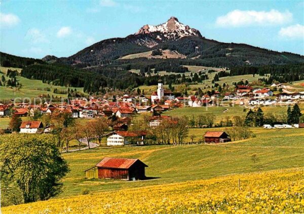 Wertach Gesamtansicht mit Grünten Allgäuer Alpe