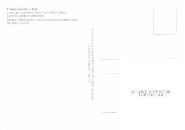 Hof Saale Theresienstein Tanzcafe Restaurant – Bild 2