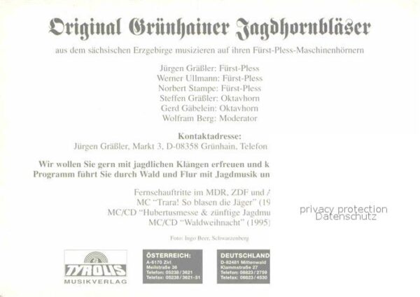 Gruenhain Erzgebirge Original Grünhainer Jagdhornbläser – Bild 2