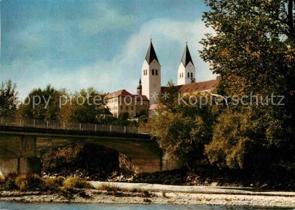 Freising Oberbayern Domberg Isar Brücke