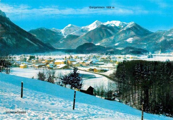 Unterwoessen Winterpanorama Achental Bayerische Alpe