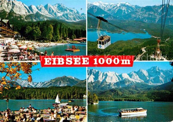 Eibsee Eibseehotel Pavillon gegen Zugspitzgrup