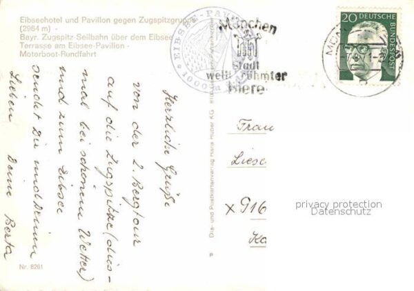 Eibsee Eibseehotel Pavillon gegen Zugspitzgrup – Bild 2