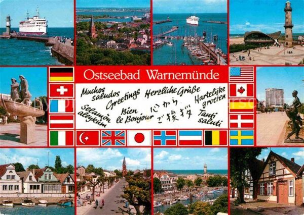 Warnemuende Ostseebad Hafeneinfahrt Fähre Leuchtturm Teepott