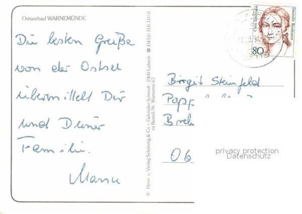 Warnemuende Ostseebad Hafeneinfahrt Fähre Leuchtturm Teepott – Bild 2
