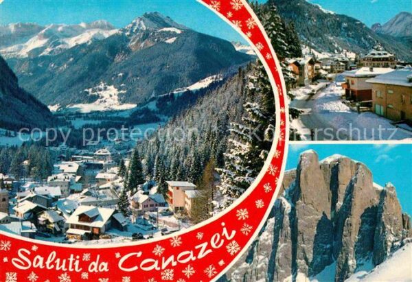 Canazei Gesamtansicht Wintersportplatz Dolomite