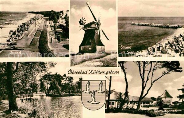 Kuehlungsborn Ostseebad Windmühle Konzertgarten Karpfenteich