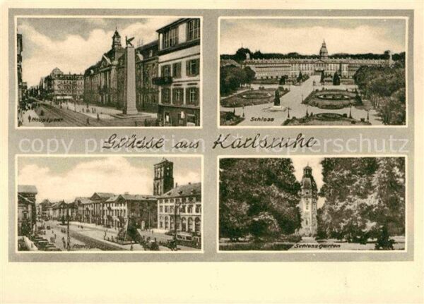 Karlsruhe Baden Schloss Hauptpost Schlossgarten
