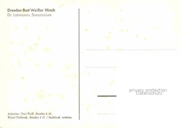 Bad Weisser Hirsch Dr. Lahmanns Sanatorium – Bild 2