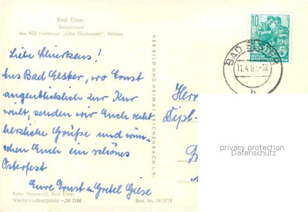 Bad Elster Sanatorium VEB Kombinat Otto Grotewohl – Bild 2