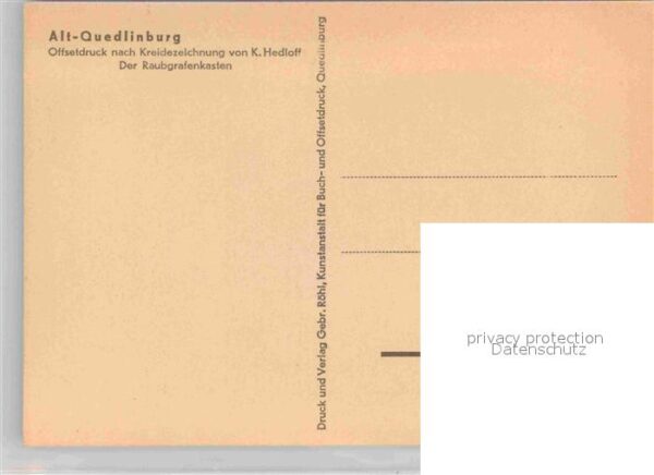 Quedlinburg Offsetdruck nach Kreidezeichnung von K. – Bild 2