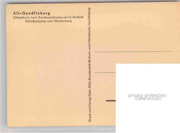 Quedlinburg Offsetdruck nach Kreidezeichnung von K. – Bild 2