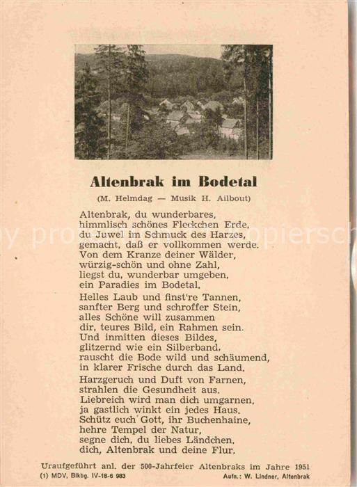 Altenbrak Harz Gedicht