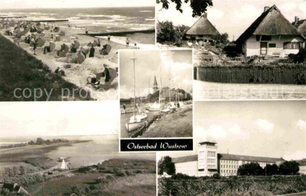 Wustrow Ostseebad Strand Bootshafen Fischerhütten