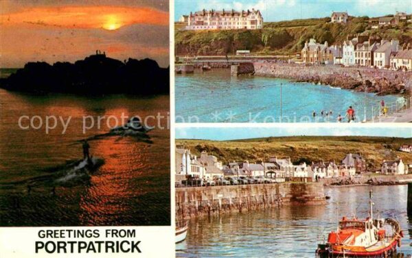Portpatrick Wasserski Hafen Abendsonne