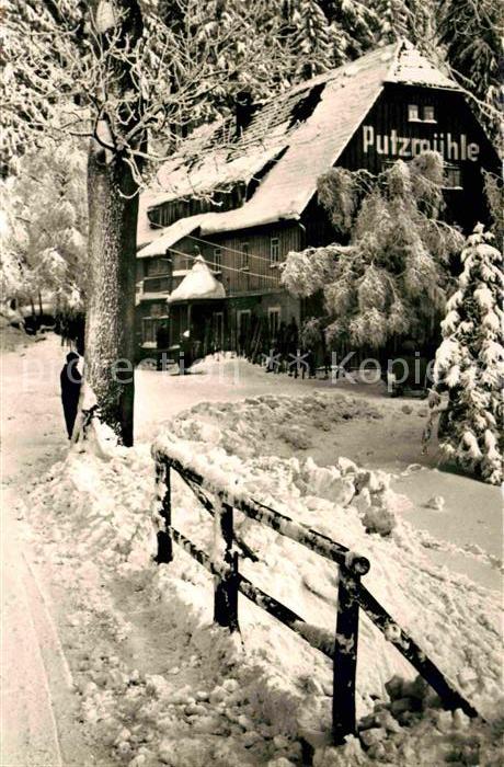 Baerenfels Erzgebirge Gaststätte Fremdenhof Putzmühle Winter