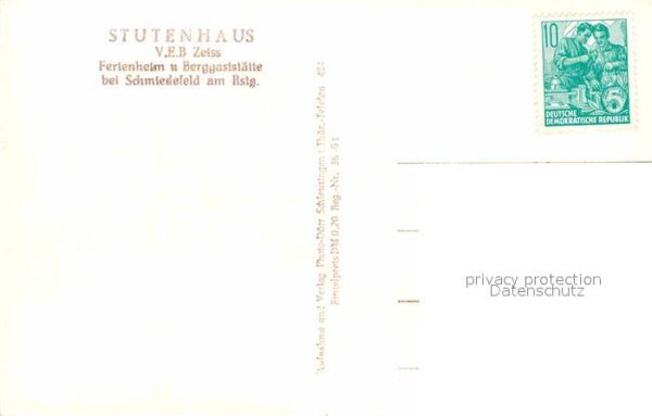 Schmiedefeld Rennsteig Stutenhaus VEB Zeiss Ferienheim Berggas – Bild 2