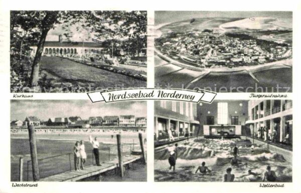 Norderney Nordseebad Luftaufnahme Kurhaus Weststrand Wellenb