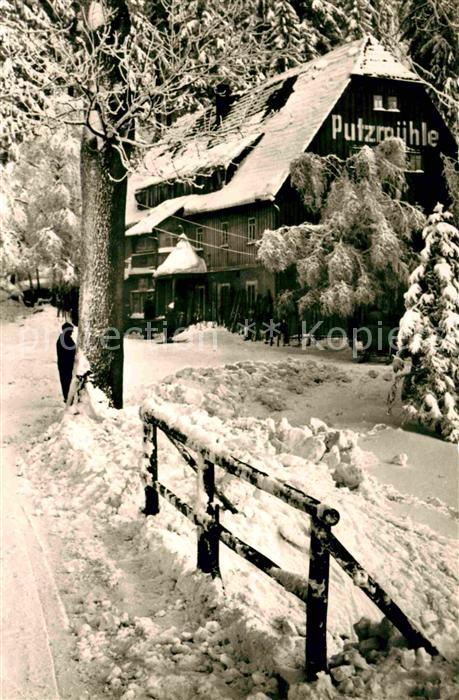 Baerenfels Erzgebirge Gaststätte Fremdenhof Putzmühle Winter