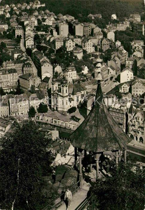 Karlovy Vary Wandelhalle Stadtansicht Luftbild