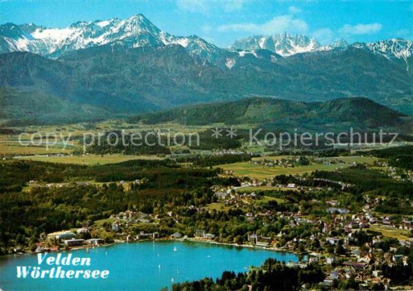 Velden Woerthersee Mittagskogel Julische Alpen Luftaufnahm