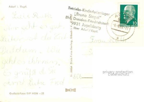 Adorf Vogtland Elsterstraße Thälmann Platz Schwimmbad – Bild 2
