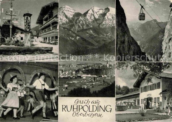 Ruhpolding Panorama Trachtentanz Dorfplatz Rauschb