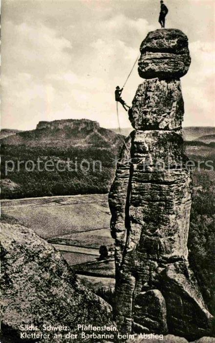 Klettern Bergsteigen Barbarine Pfaffenstein Abstieg
