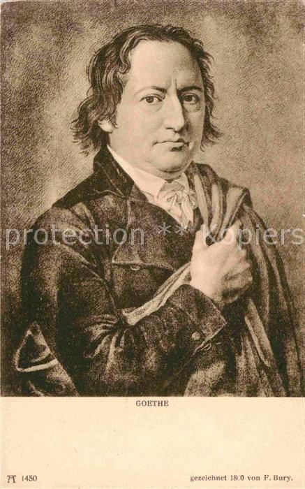 Verlag Ackermann Kuenstlerpostkarte Nr. 1450 Goethe 1800 F. Bury