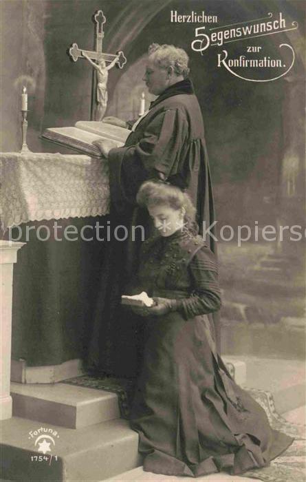 Foto Fortuna Nr. 1754/1 Konfirmation Pfarrer