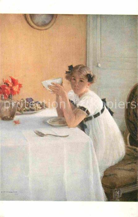 Kuenstlerkarte J. Muenier Le Gouter Salon de Paris Nr.