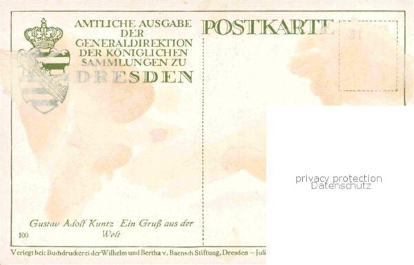 Kuenstlerkarte Gustav Adolf Kuntz Ein Gruss aus der We – Bild 2