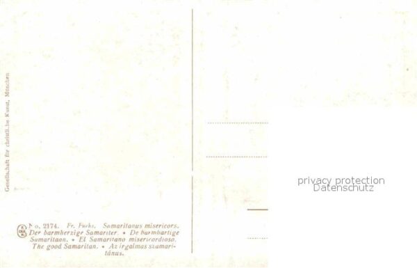Kuenstlerkarte Fr. Fuchs Der barmherzige Samariter – Bild 2