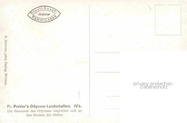 Kuenstlerkarte Fr. Preller Odyssee-Landschaften Rinder – Bild 2