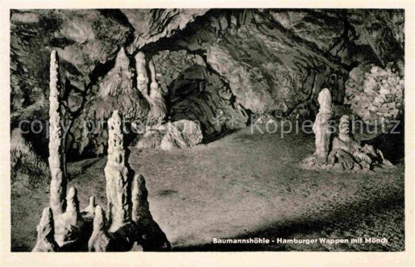 Hoehlen Caves Grottes Baumannshöhle Hamburger Wappen mit Mönc
