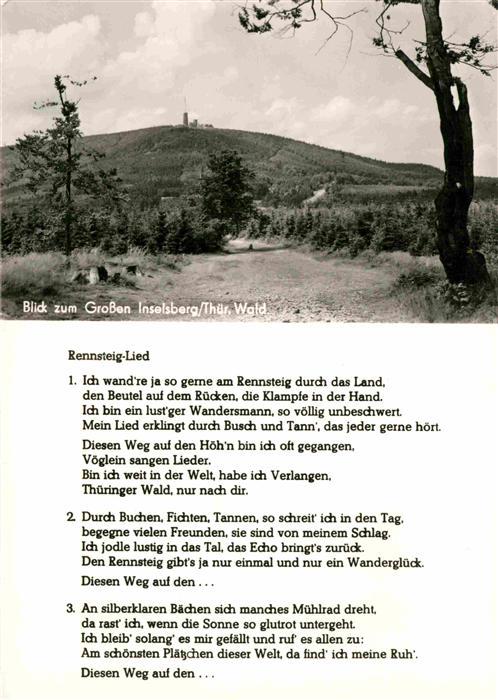 Liederkarte Rennsteig-Lied Grosser Inselsberg
