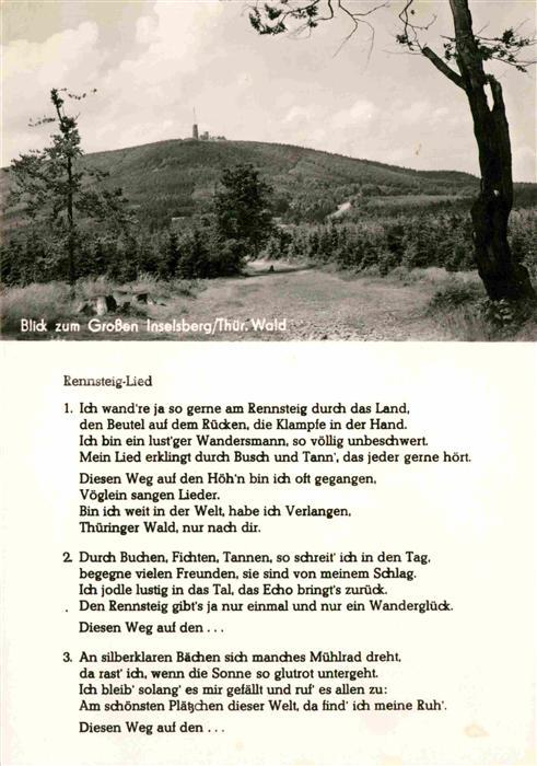 Liederkarte Rennsteig-Lied Grosser Inselsberg