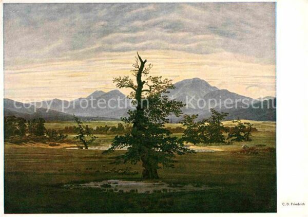 Kuenstlerkarte C.D. Friedrich Der einsame Baum