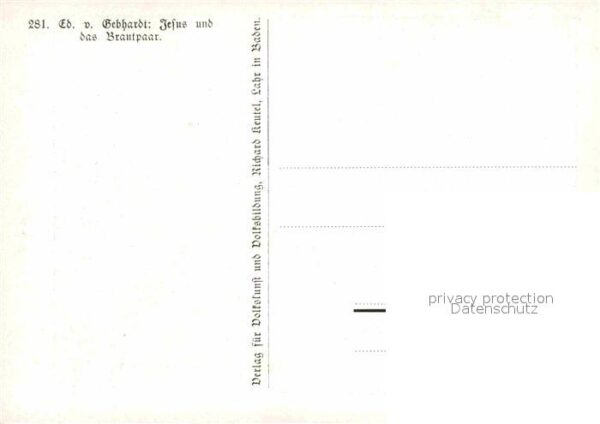 Kuenstlerkarte Ed. v. Gebhardt Jesus und das Brautpaar – Bild 2