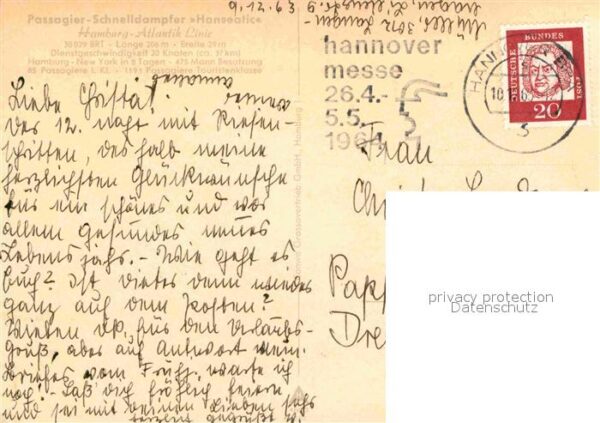 Dampfer Oceanliner Hanseatic Hamburg – Bild 2