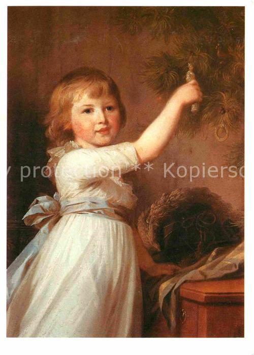 Kuenstlerkarte Friedrich August Tischbein Kind am Weih