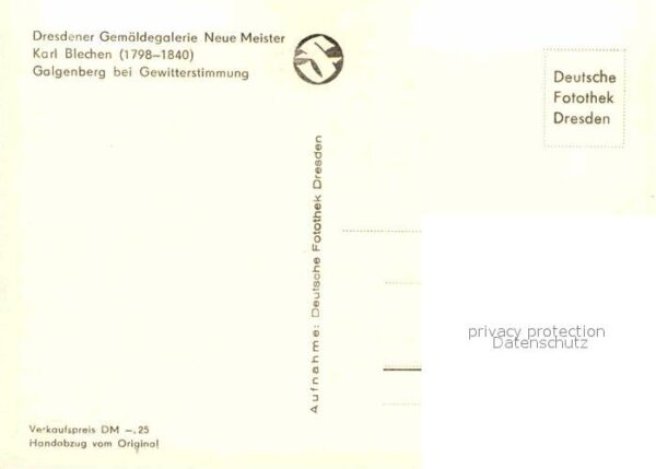 Kuenstlerkarte Karl Blechen Galgenberg bei Gewittersti – Bild 2