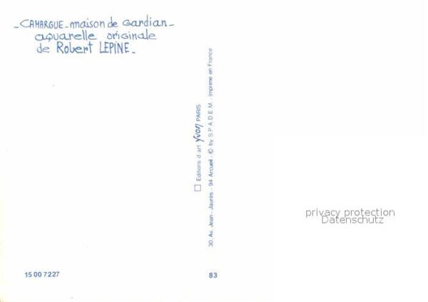 Kuenstlerkarte Robert Lepine Camargue Maison de Gardia – Bild 2