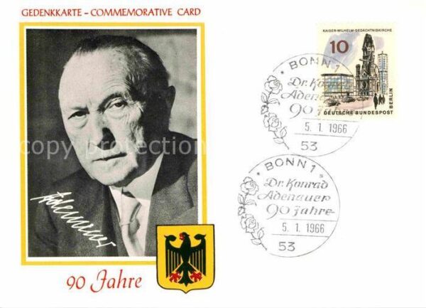 Politiker Konrad Adenauer Gedenkkarte