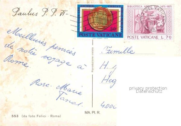 Papst Paulus P.P. VI. Anno Santo 1975 Roma – Bild 2