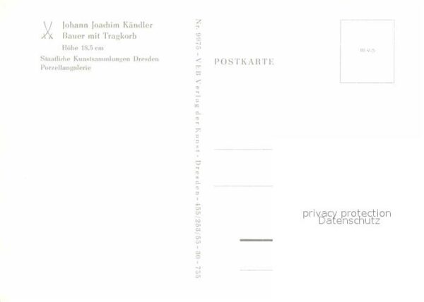Antiquitaeten Porzellan Bauer mit Tragkorb Johann Joa – Bild 2